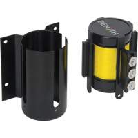 Barri&egrave;re &agrave; fixation murale avec ruban magn&eacute;tique, Acier, Fixation par vis, 12', Ruban Jaune Oxymax Inc