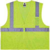 GloWear 8256Z Self-Extinguishing Safety Vest, High Visibility Lime-Yellow, Medium/Small, Polyester Oxymax Inc