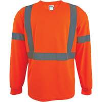 Chemise de sécurité à manches longues, Polyester, 2T-Grand, Orange haute visibilité SGS064 | Oxymax Inc