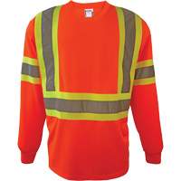 Chemise de sécurité à manches longues, Polyester, 2T-Grand, Orange haute visibilité SGS080 | Oxymax Inc