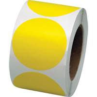 Pastilles de marquage colorées, Cercle, 3" lo x 3" la, Jaune, Vinyle SGW782 | Oxymax Inc