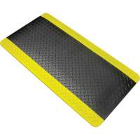 Anti-Fatigue Matting, Diamond, 1-2/3' x 3-1/4' x 3/4", Black/Yellow, Polyurethane Oxymax Inc