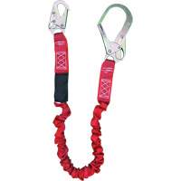 ShockSorb Internal Shock Lanyard, 6', Rebar Hook Center, Snap Hook Leg Ends, Polyester Oxymax Inc