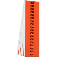 Étiquette de tension pour conduit « DC », 1/2" x 2-1/4", Étoffe/Vinyle, Anglais SGY003 | Oxymax Inc