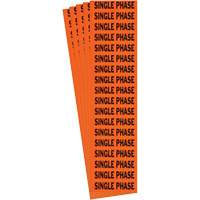 Étiquette de tension pour conduit « Single Phase », 1/2" x 2-1/4", Étoffe/Vinyle, Anglais SGY006 | Oxymax Inc