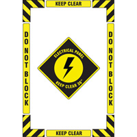"Electrical Panel" Floor Marking Kit, Adhesive, English with Pictogram Oxymax Inc