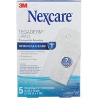 Pansement + tampon transparent Nexcare Tegaderm, Rectangulaire/carr&eacute;e, 4", Plastique, St&eacute;rile Oxymax Inc