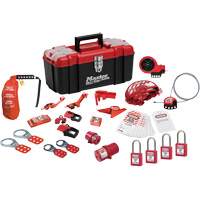 Trousse de cadenassage avec cadenas en thermoplastique de qualit&eacute; sup&eacute;rieure Zenex, Ensemble &eacute;lectrique/Vanne, 27 composants compris Oxymax Inc