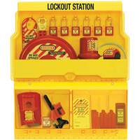 Standard Valve & Electrical Deluxe Lockout Station, Thermoplastic Padlocks, 32 Padlock Capacity, Padlocks Included Oxymax Inc