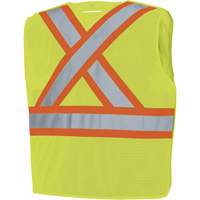 598P Tear-Away Mesh Safety Vest, High Visibility Lime-Yellow, Medium/Small, Polyester Oxymax Inc