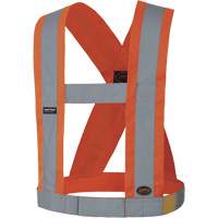5490 4" Wide Adjustable Safety Sash, Meets/Exceeds CSA Z96 Class 2 - Level 2, High Visibility Orange, Silver Reflective Colour, One Size Oxymax Inc