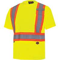 6991 Bird's-Eye Safety Shirt, Polyester, 3X-Large, High Visibility Lime-Yellow Oxymax Inc