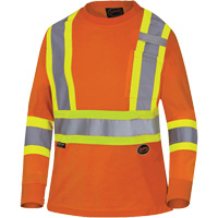 6968 Bird's-Eye Women's Safety T-Shirt, Polyester, X-Small, High Visibility Orange Oxymax Inc