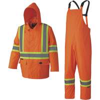 5608 Combinaison de pluie imperm&eacute;able 210D, Polyester/PVC, Petit, Orange haute visibilit&eacute; Oxymax Inc