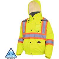 5033 Waterproof Winter Quilted Safety Bomber Jacket, Polyester, High Visibility Lime-Yellow, Small Oxymax Inc