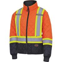 5015 Quilted Freezer Jacket, Polyester, Black/High Visibility Orange, X-Small Oxymax Inc