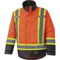 5400 300D Trilobal Ripstop Waterproof Safety Jacket, Polyester, Black/High Visibility Orange, 2X-Large Oxymax Inc