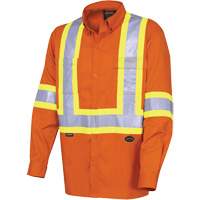 4441 Ultra-Cool Long-Sleeved Safety Shirt, Cotton, Small, High Visibility Orange Oxymax Inc