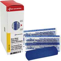Fabric Blue Detectable Bandages, Rectangular/Square, 1", Fabric Metal Detectable, Sterile Oxymax Inc
