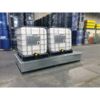 Steel Ultra-Twin IBC Spill Pallet&reg;, 370 US gal. Spill Capacity, 103.8" x 26.8" x 51.1" Oxymax Inc
