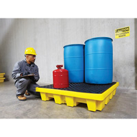 4-Drum Nestable Ultra-Spill Pallet&reg;, 66 US gal. Spill Capacity, 51" x 51" x 10" Oxymax Inc