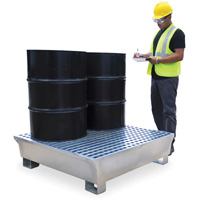 4-Drum Steel Ultra-Spill Pallet&reg;, 68 US gal. Spill Capacity, 49.1" x 47.1" x 10.9" Oxymax Inc