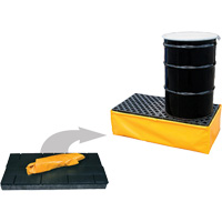 2-Drum Flexible Ultra-Spill Pallet&reg;, 66 US gal. Spill Capacity, 48" x 24" x 14" Oxymax Inc