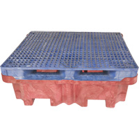 4-Drum Ultra-Spill King&reg; Flat Deck Spill Pallet, 85 US gal. Spill Capacity, 51" x 51" x 17.5" Oxymax Inc
