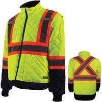 Manteau pour installations frigorifiques, Polyester, Orange haute visibilité, Petit SHF970 | Oxymax Inc