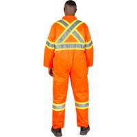Unlined Safety Coveralls, Small, High Visibility Orange Oxymax Inc