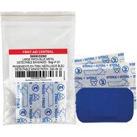 Blue Adhesive Bandages, Rectangular/Square, 3", Fabric Metal Detectable, Non-Sterile Oxymax Inc