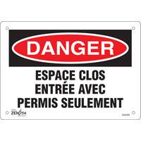 Enseigne « Espace clos », 7" x 10", Plastique, Français SHG593 | Oxymax Inc