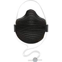 Masques jetables AirWave série M noirs avec SmartStrap<sup>MD</sup> et embout nasal, N95, Certifié NIOSH, Moyen/grand SHH514 | Oxymax Inc