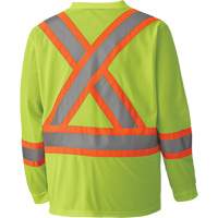 6985 Traffic Micro Mesh Long-Sleeved Safety Shirt, Small, High Visibility Lime-Yellow Oxymax Inc