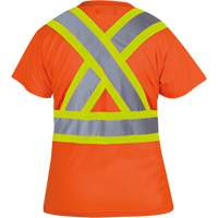 6948 Women's Bird's-Eye Safety T-Shirt, Polyester, X-Small, High Visibility Orange Oxymax Inc