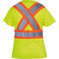 6949 Women's Bird's-Eye Safety T-Shirt, Polyester, X-Small, High Visibility Lime-Yellow Oxymax Inc