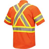 4442 Ultra Cool Short-Sleeved Safety Shirt, Cotton, Small, High Visibility Orange Oxymax Inc
