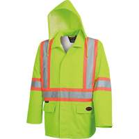 5628 The Rock  Waterproof Safety Jacket, Polyester/Polyurethane, High Visibility Lime-Yellow, Small Oxymax Inc