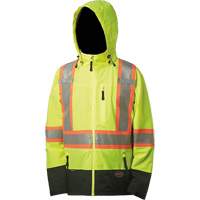 5221 Softshell Waterproof Premium  Safety Jacket, Polyester, High Visibility Lime-Yellow, Small Oxymax Inc