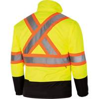 Manteau de sécurité imperméable réversible, Polyester/Polyuréthane, Jaune lime haute visibilité, Petit SHH833 | Oxymax Inc