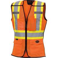 486 Women's High-Visibility Safety Tear-Away Vest, High Visibility Orange, X-Small, Polyester Oxymax Inc