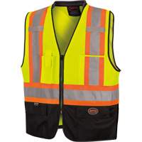 6895 Veste de s&eacute;curit&eacute; haute visibilit&eacute; bicolore avec fermeture &agrave; glissi&egrave;re sur tout le devant, Noir/Jaune lime haute visibilit&eacute;, 2T-Grand/3T-Grand, Polyester Oxymax Inc