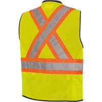 6895 Veste de s&eacute;curit&eacute; haute visibilit&eacute; bicolore avec fermeture &agrave; glissi&egrave;re sur tout le devant, Noir/Jaune lime haute visibilit&eacute;, 2T-Grand/3T-Grand, Polyester Oxymax Inc