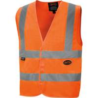 Veste de sécurité haute visibilité en tricot chaîne, Orange haute visibilité, Petit, Polyester, CSA Z96 classe 2 - niveau 2 SHI011 | Oxymax Inc
