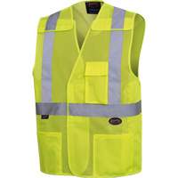 Mesh Safety Vest with 2" Tape, High Visibility Lime-Yellow, 4X-Large/5X-Large, Polyester, CSA Z96 Class 2 - Level 2 SHI028 | Oxymax Inc