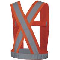 High-Visibility 4" Wide Adjustable Safety Sash, CSA Z96 Class 1, High Visibility Orange, Silver Reflective Colour, One Size SHI029 | Oxymax Inc