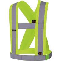 High-Visibility 4" Wide Adjustable Safety Sash, CSA Z96 Class 1, High Visibility Lime-Yellow, Silver Reflective Colour, One Size SHI030 | Oxymax Inc