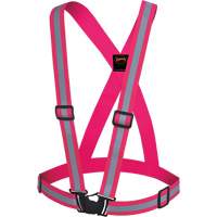 High-Visibility Adjustable Safety Sash, Pink, Silver Reflective Colour, One Size SHI032 | Oxymax Inc