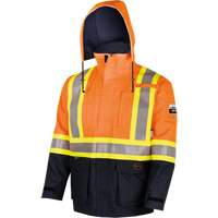 4484 Manteau de s&eacute;curit&eacute; Defender antistatique/ignifuge/anti-arc &eacute;lectrique en trilamin&eacute;, Petit, Noir/Orange haute visibilit&eacute;, 11 cal/cm² Oxymax Inc