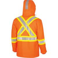 5884 Manteau imperm&eacute;able ignifuge et r&eacute;sistant aux arcs &eacute;lectriques avec capuchon Flash-Gard, Petit, Orange haute visibilit&eacute;, 51 cal/cm² Oxymax Inc